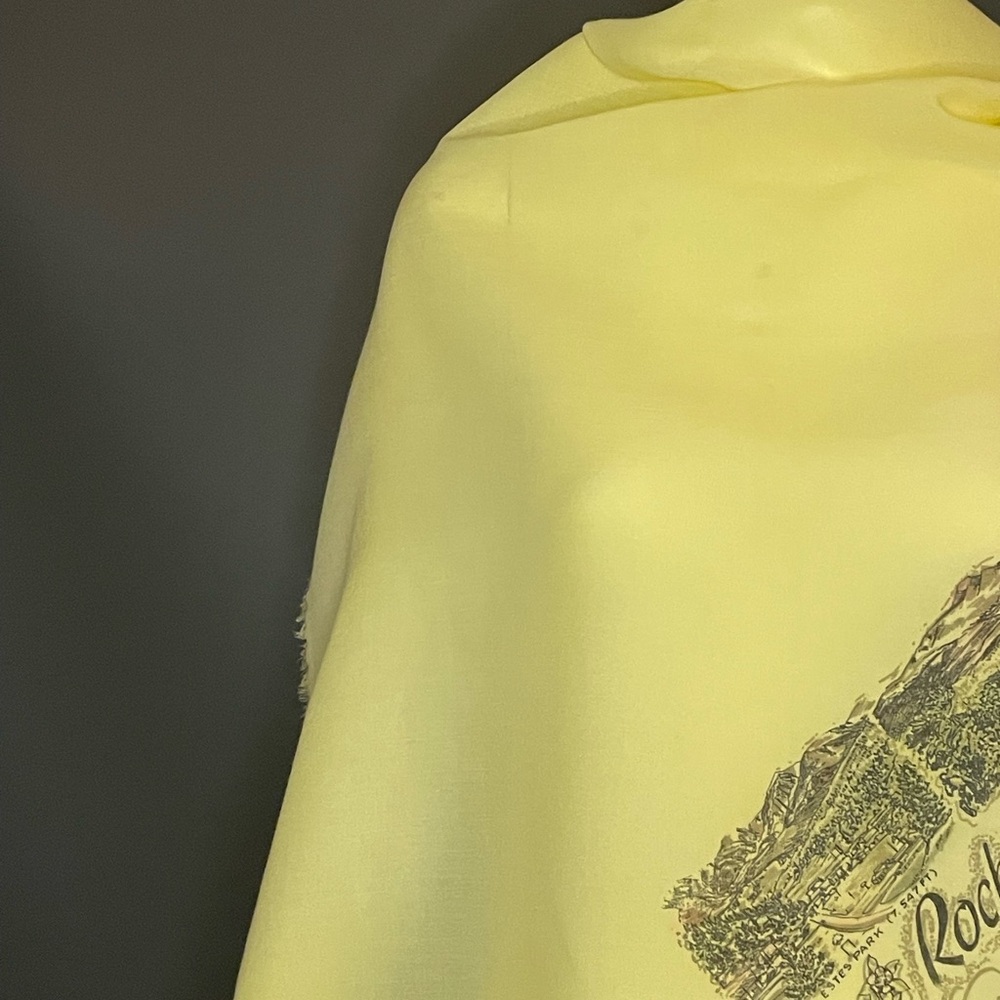 Vintage Rocky Mountain Park Souvenir Cotton Scarf 26 In Excellent Condition - Picture 4 of 9